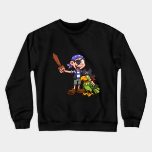 Pirate Kid And Parrot Crewneck Sweatshirt